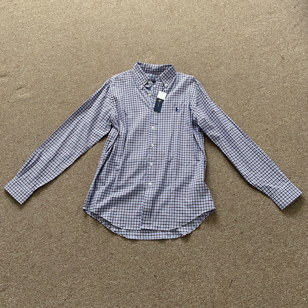 Brand New Polo Button Down Plaid Long Sleeve